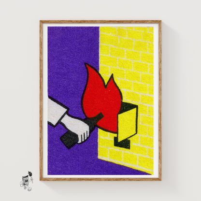 Fire Starter - vintage matchbox label print