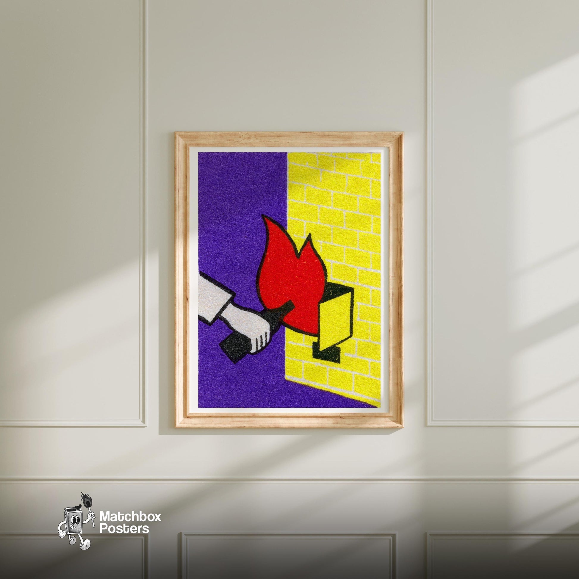 Fire Starter - vintage matchbox label print - bedroom mockup
