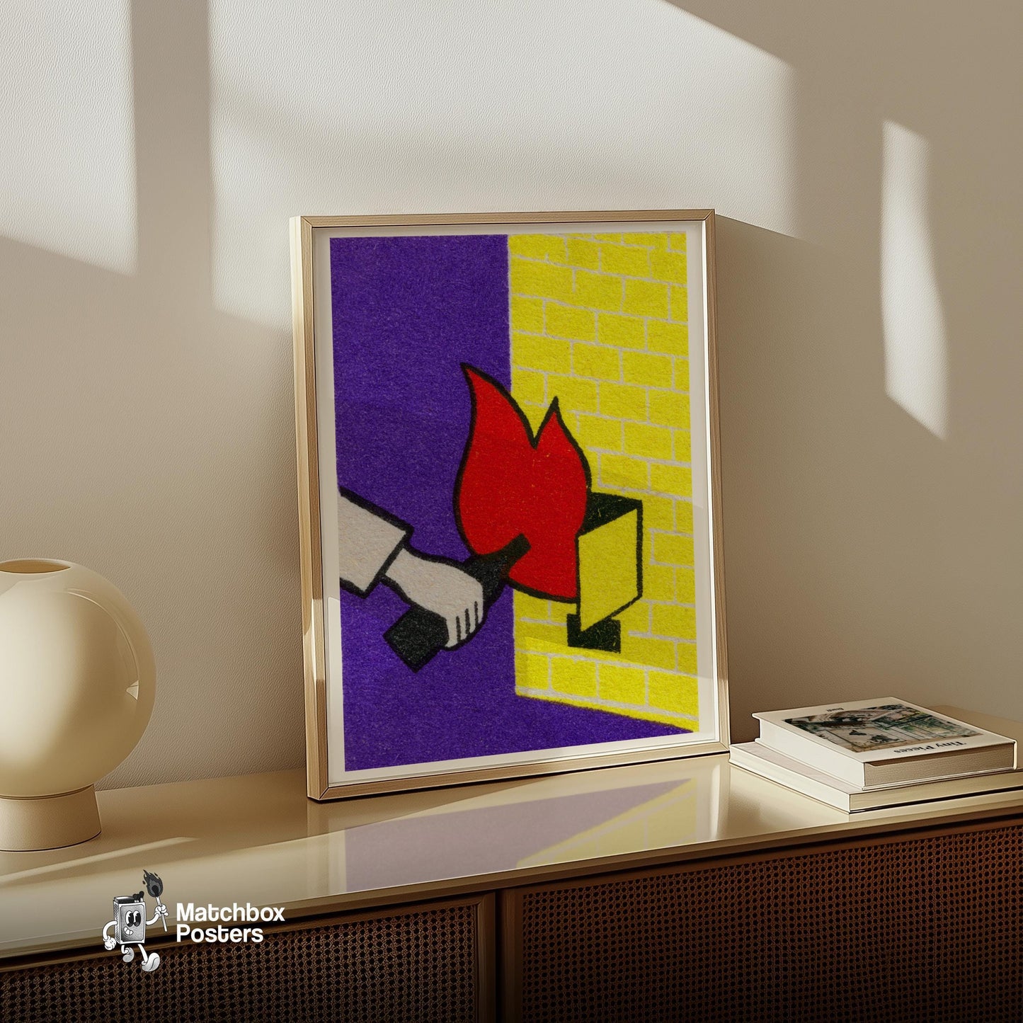 Fire Starter - vintage matchbox label print - size comparison