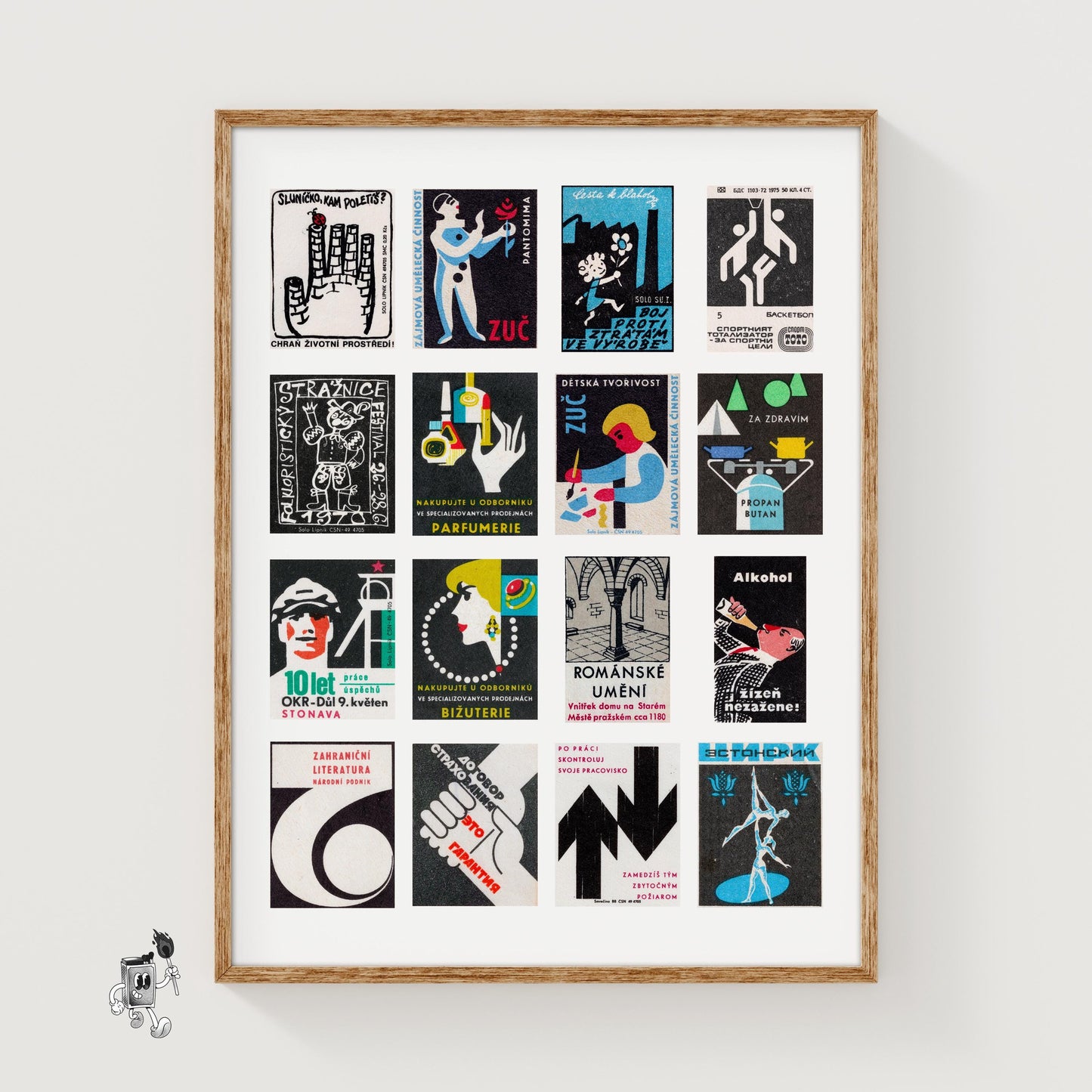 Blacks Grid - vintage matchbox label print