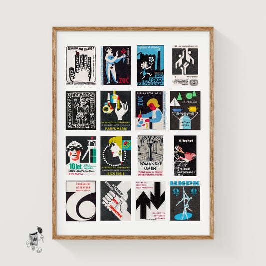 Blacks Grid - vintage matchbox label print