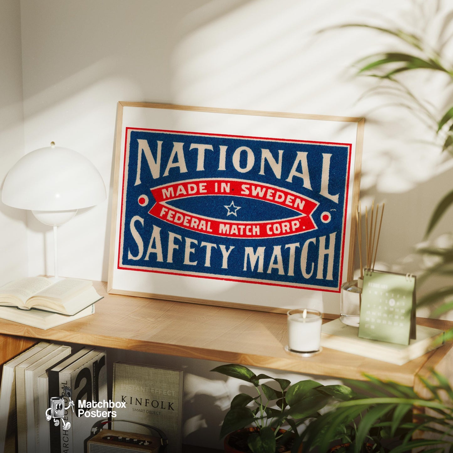 National Safety - vintage matchbox label print - office wall