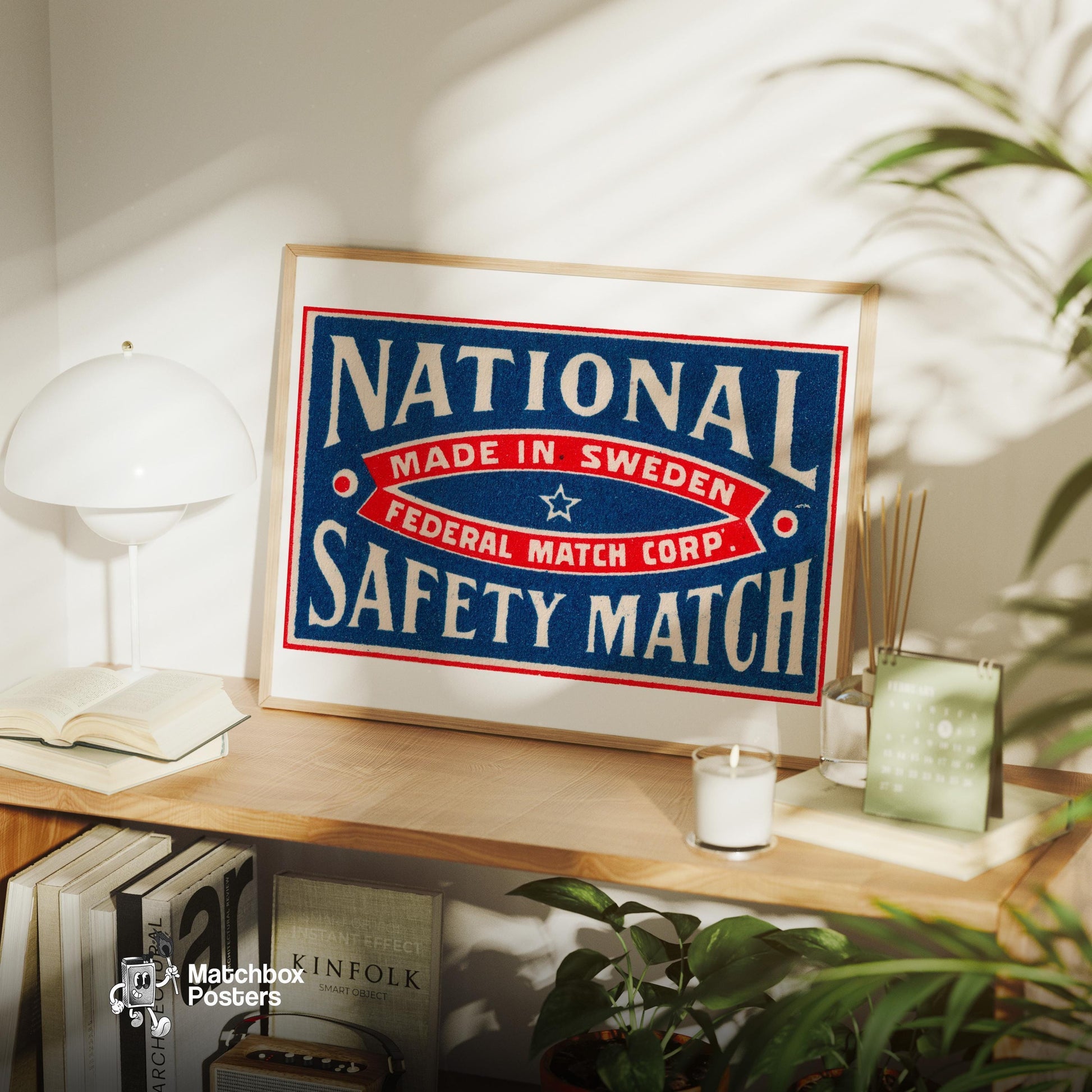 National Safety - vintage matchbox label print - office wall