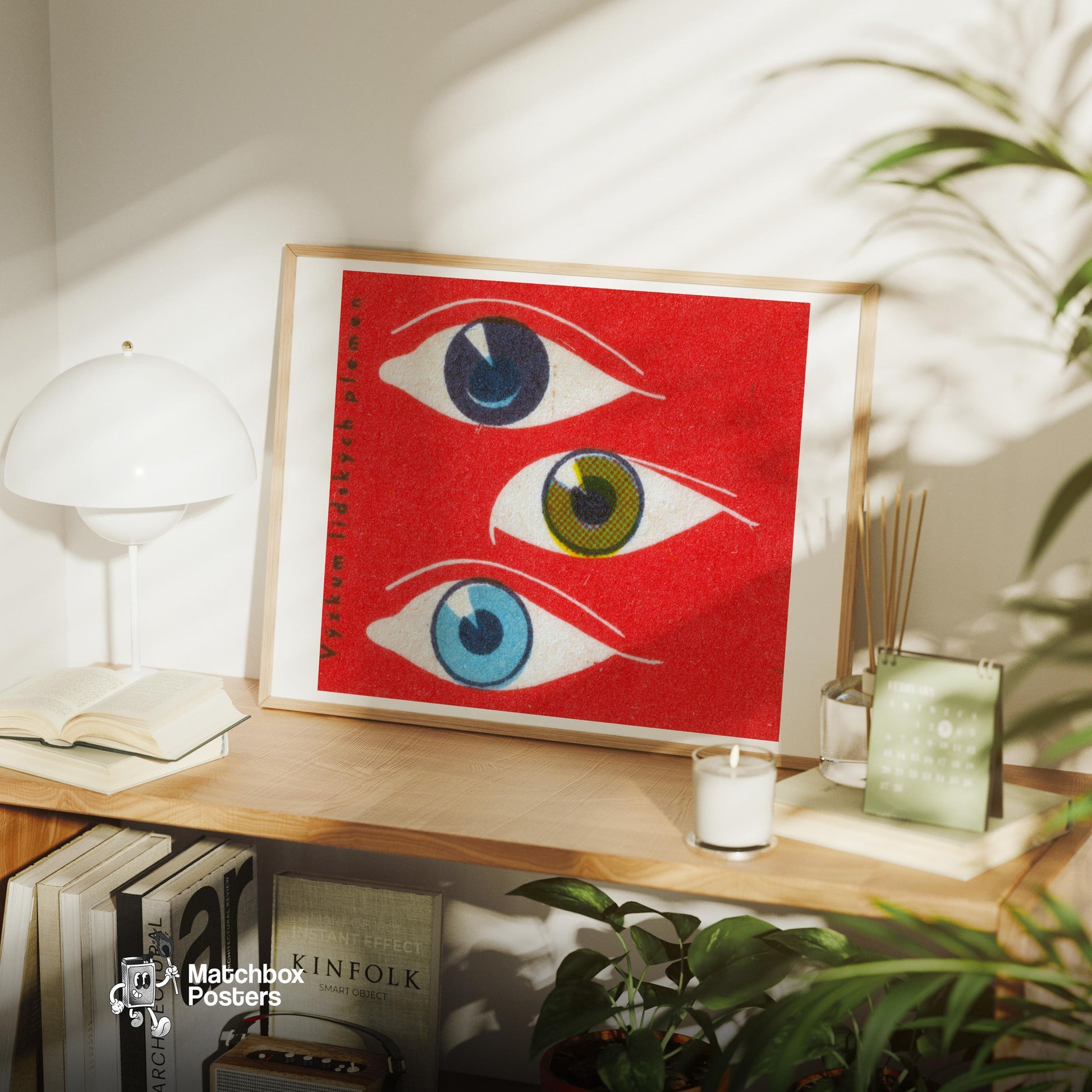 Three Eyes - vintage matchbox label print - office wall
