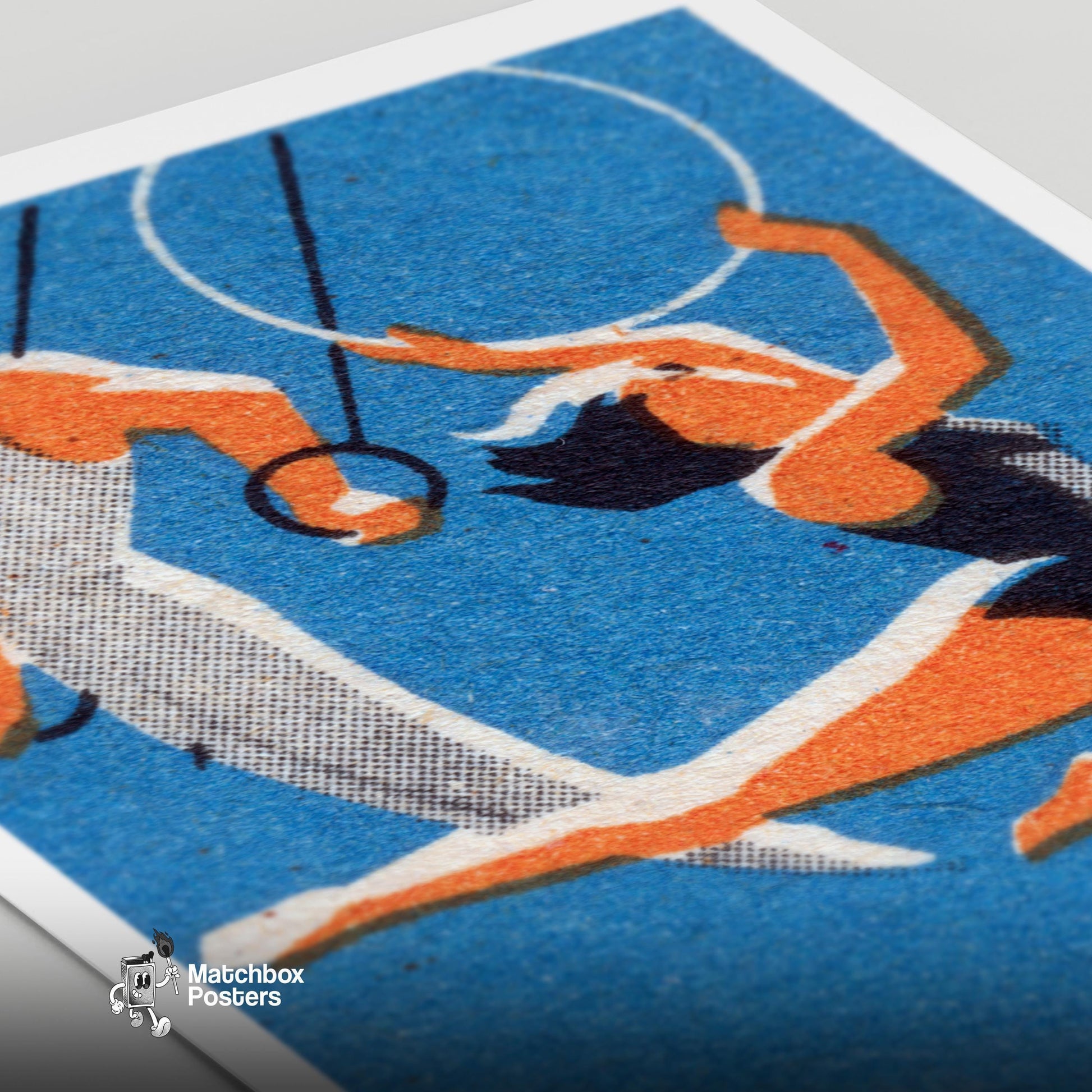 Gymnasts - vintage matchbox label print - close-up detail