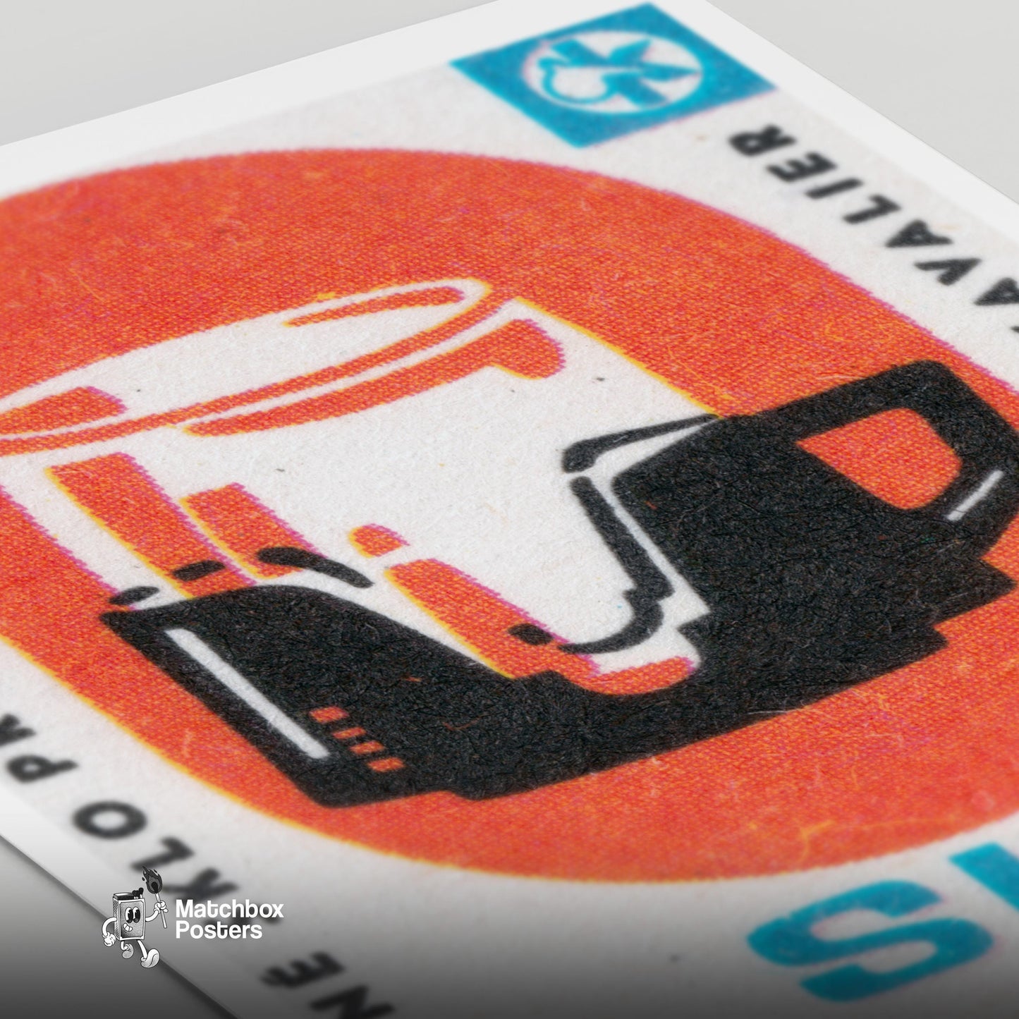 Coffee Pot - vintage matchbox label print - close-up detail