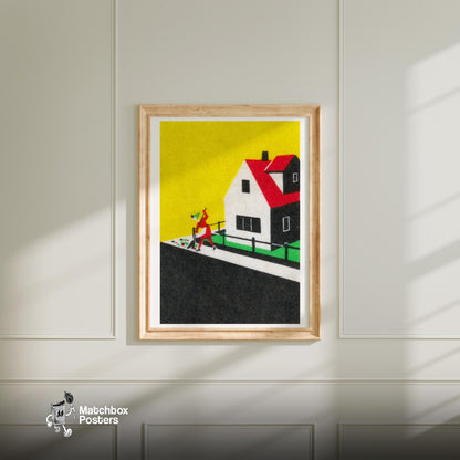 Street Sweeper - vintage matchbox label print - bedroom mockup