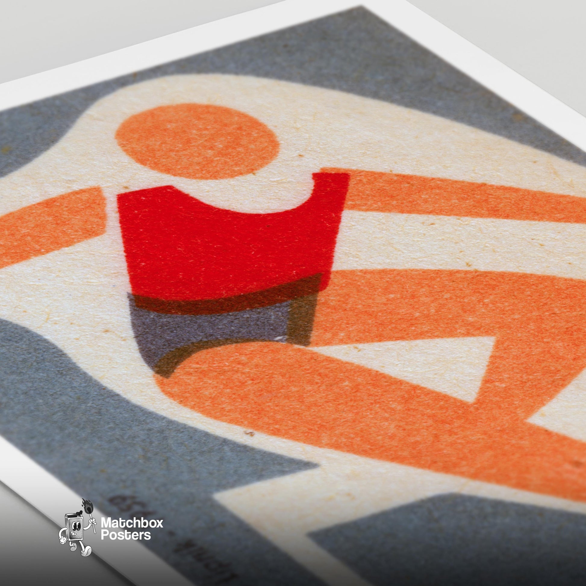 Abstract Figure - vintage matchbox label print - close-up detail