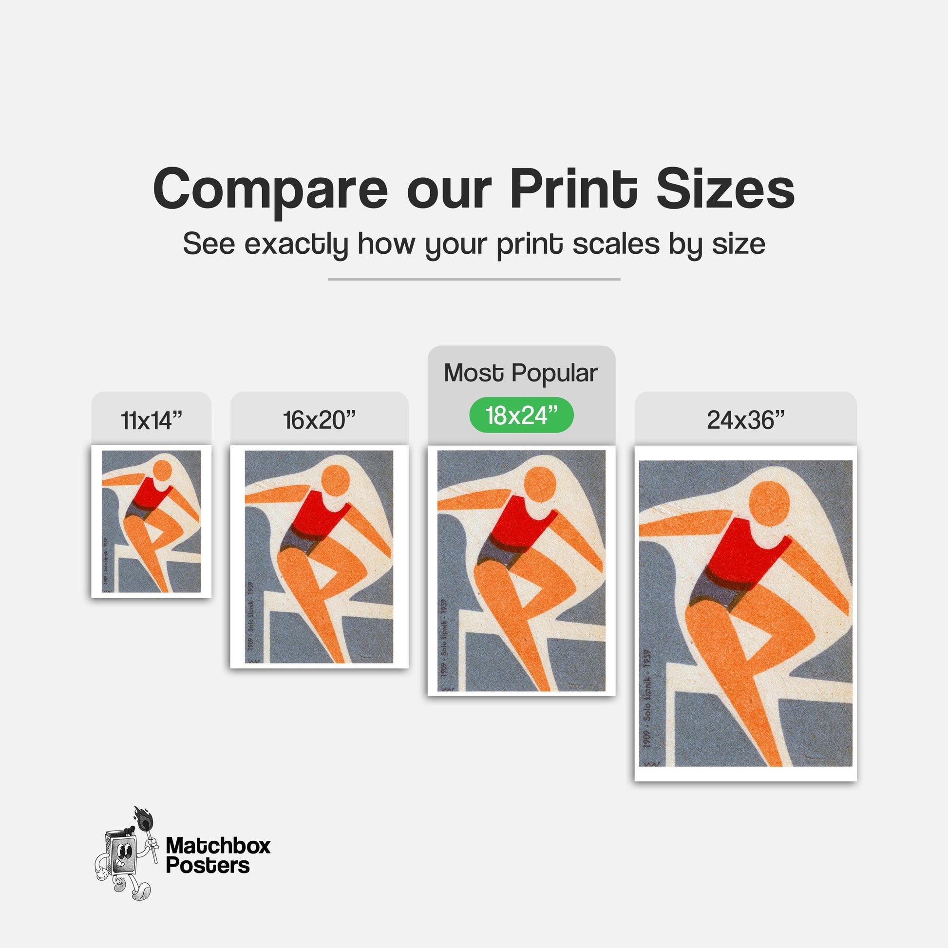 Abstract Figure - vintage matchbox label print - gallery wall preview