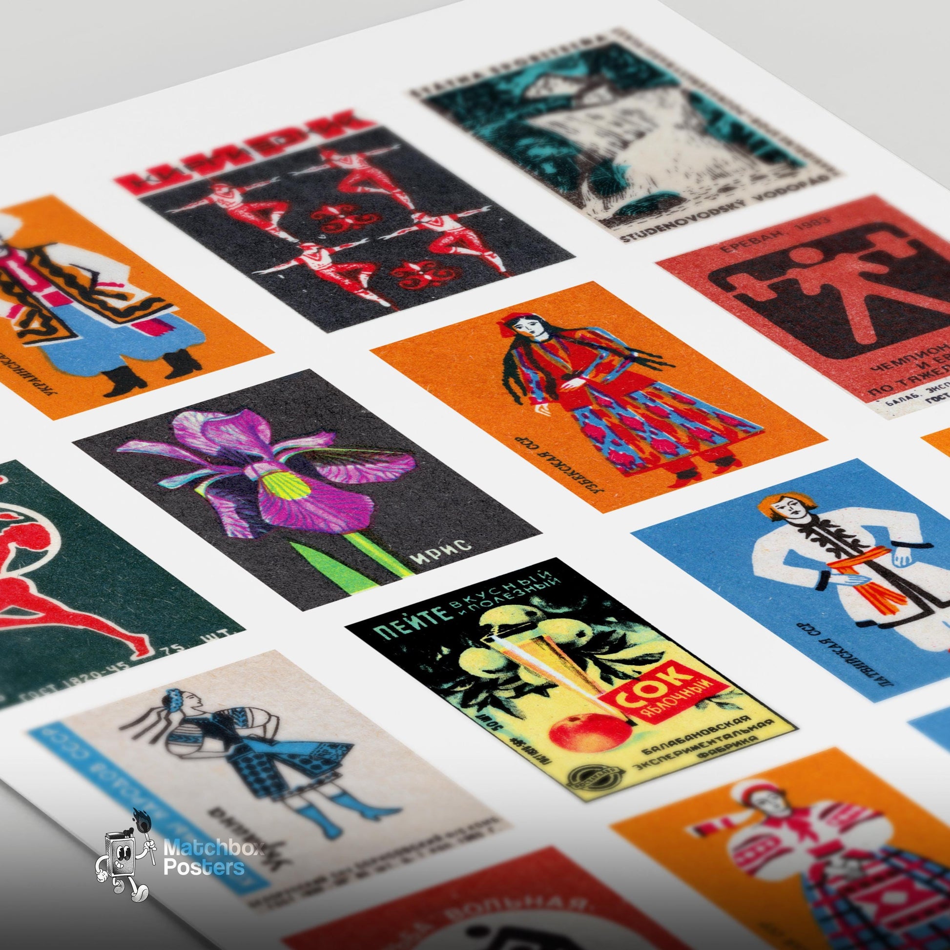 Collection Of Vintages - vintage matchbox label print - close-up detail