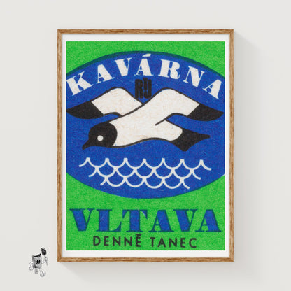 Sea Bird - vintage matchbox label print