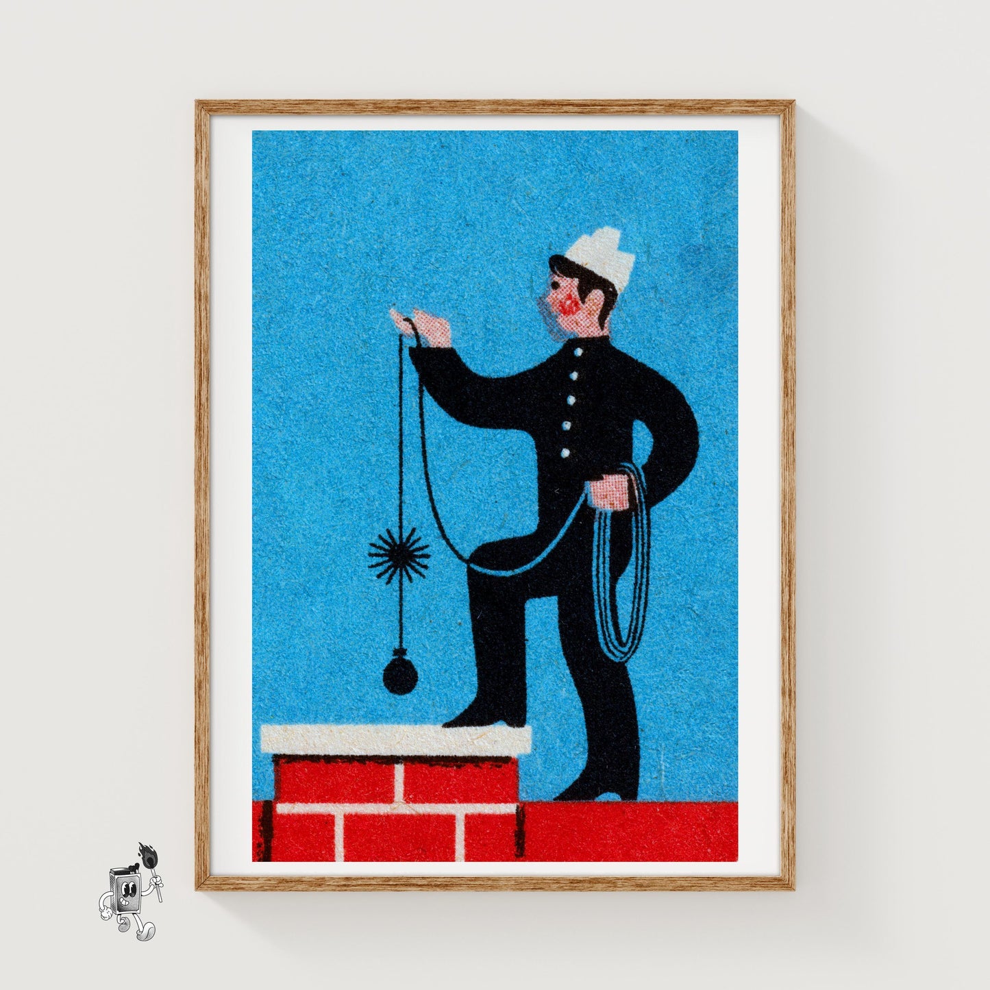 Chimney Sweep - vintage matchbox label print