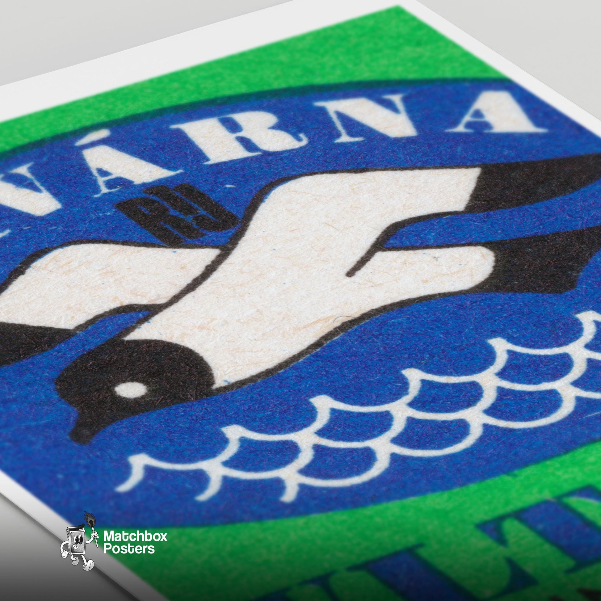 Sea Bird - vintage matchbox label print - close-up detail