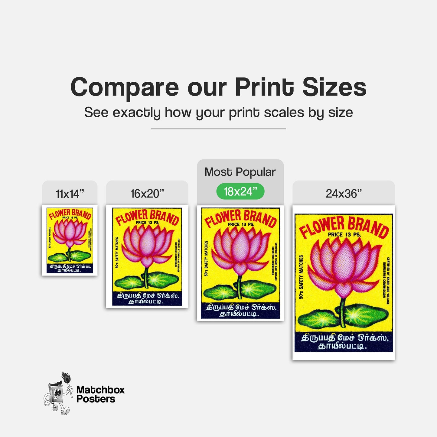 Pink Lotus Flower - vintage matchbox label print - gallery wall preview