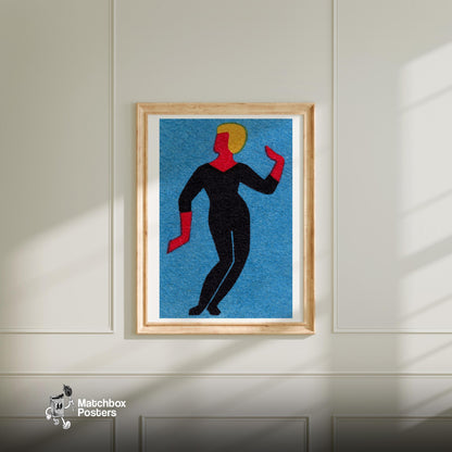 Dancer - vintage matchbox label print - bedroom mockup