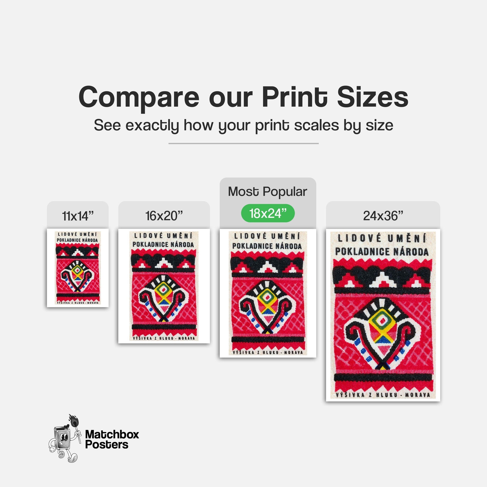 Geometric Folk Art Pattern - vintage matchbox label print - gallery wall preview
