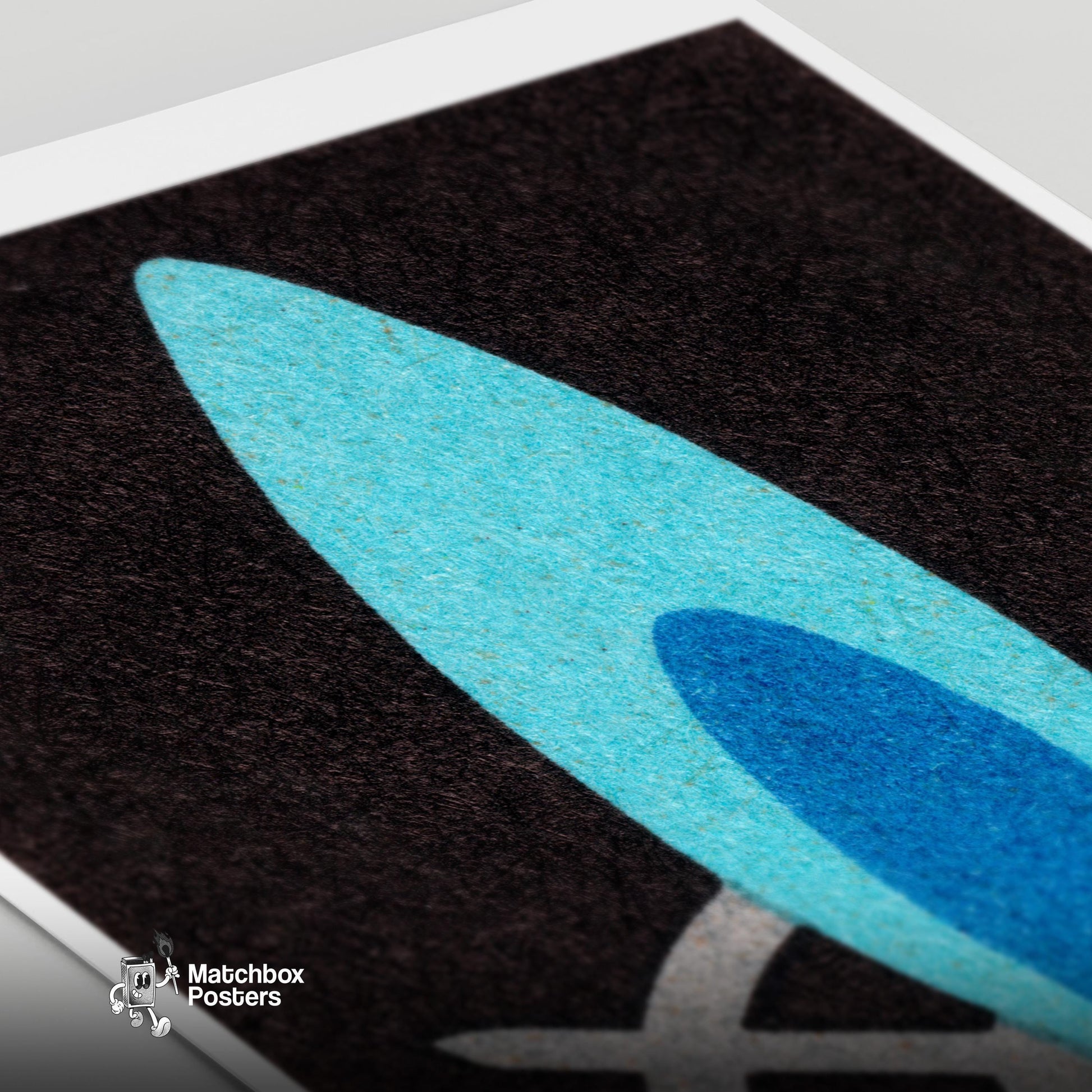 Blue Flame - vintage matchbox label print - close-up detail