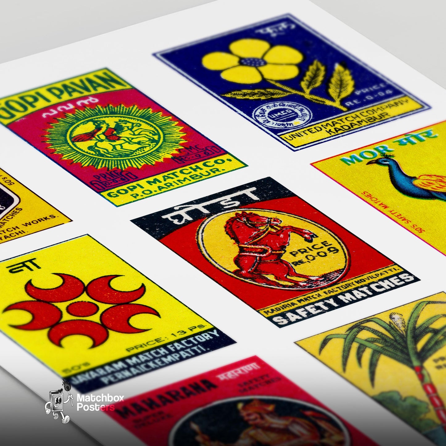 Collection Of Vintages - vintage matchbox label print - close-up detail