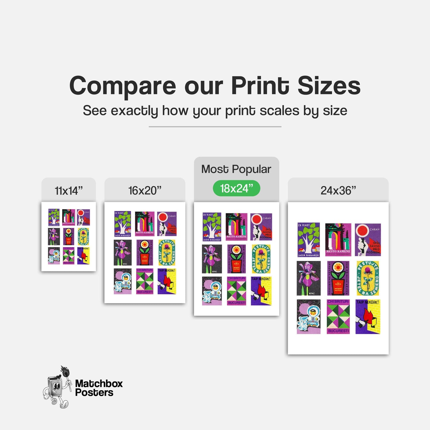 Purples Grid Print - vintage matchbox label print - office wall