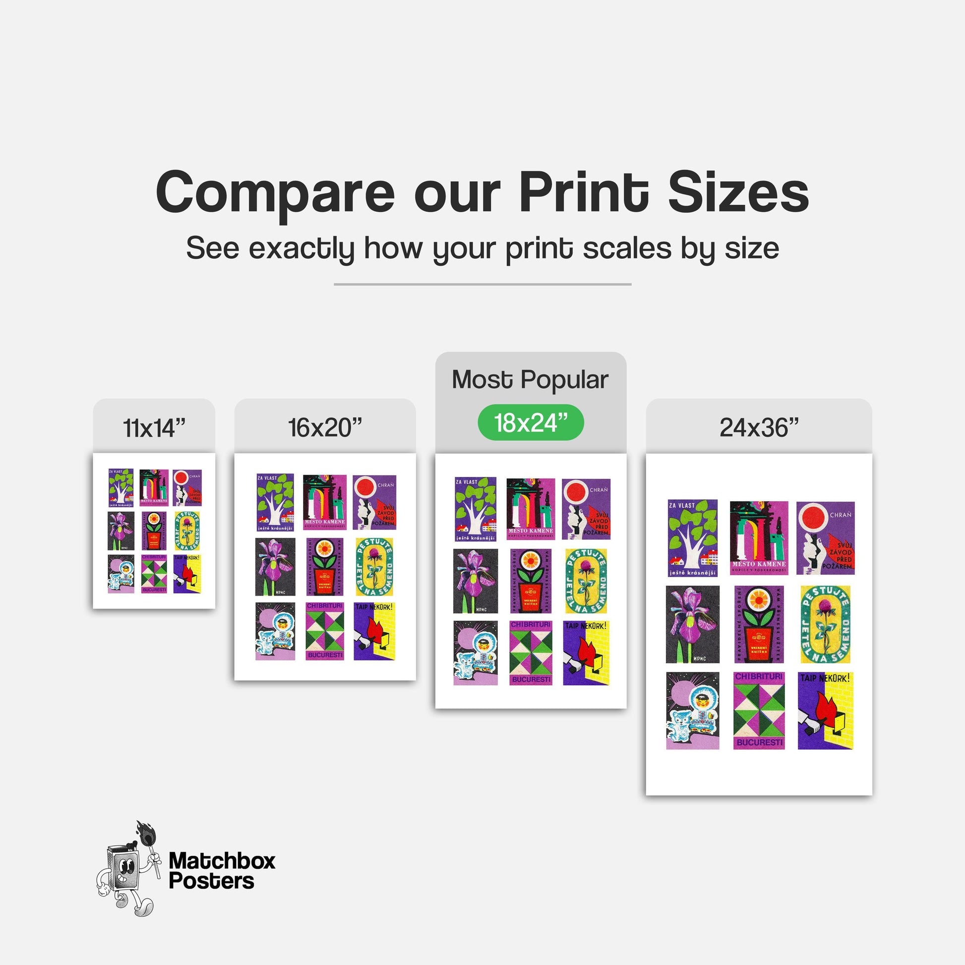 Purples Grid Print - vintage matchbox label print - office wall