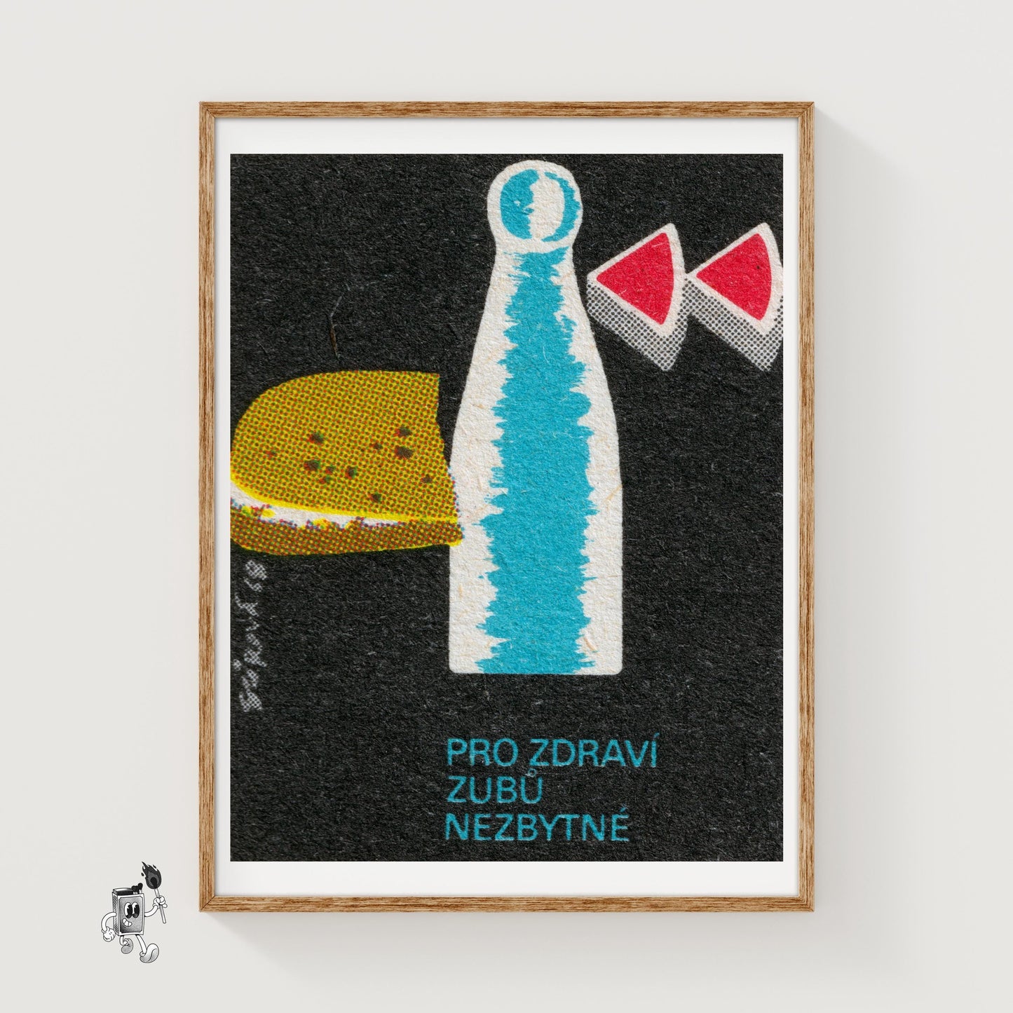 Milk and Cheese - vintage matchbox label print