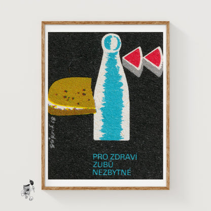 Milk and Cheese - vintage matchbox label print