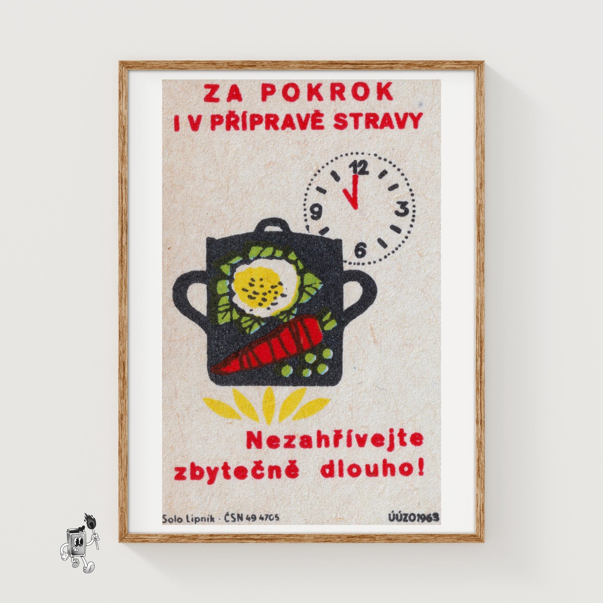 Pot with Vegetables - vintage matchbox label print