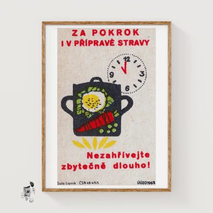 Pot with Vegetables - vintage matchbox label print