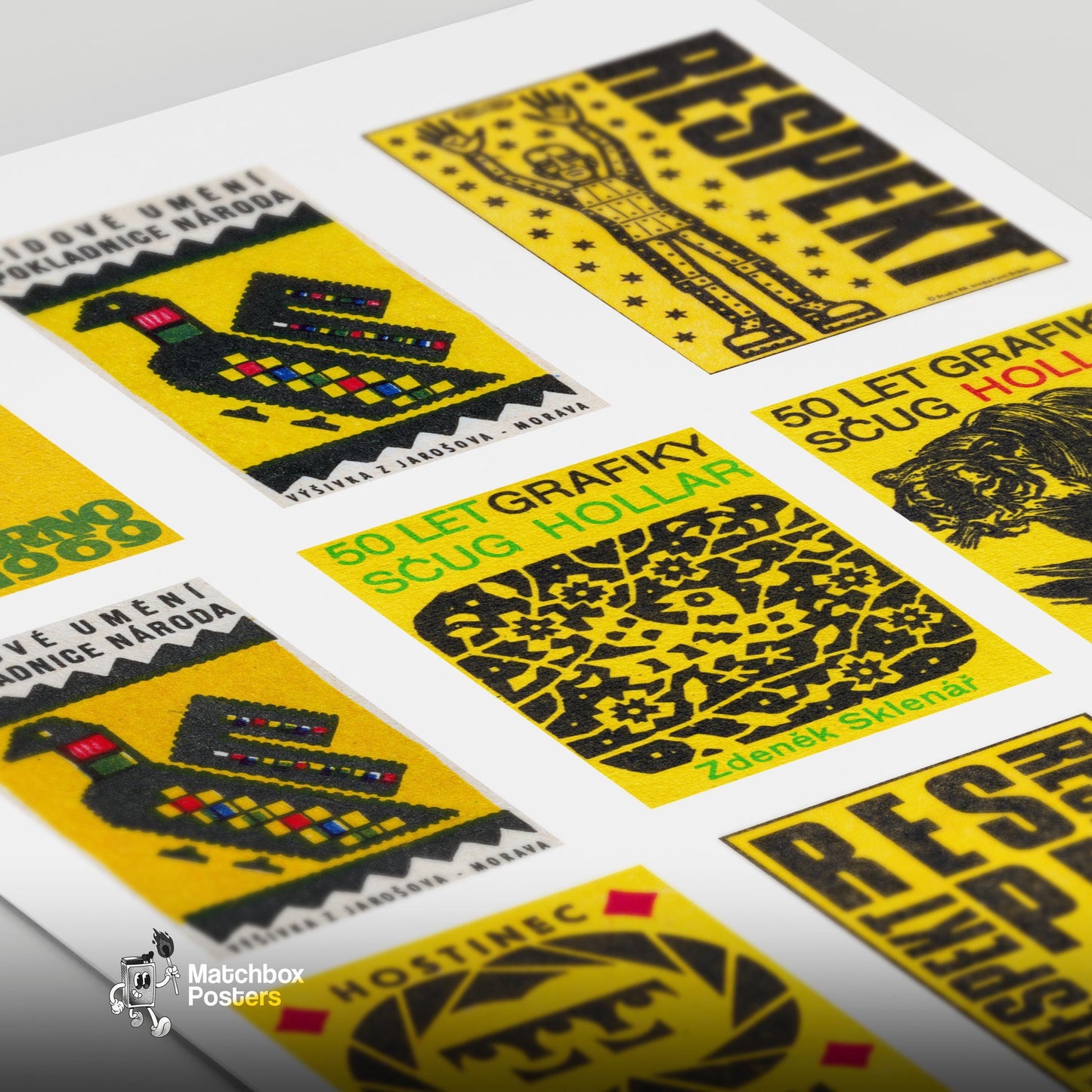 Collection Of Vintages - vintage matchbox label print - close-up detail