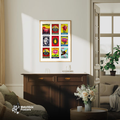 Matchbox Label - vintage matchbox label print - framed wall art preview