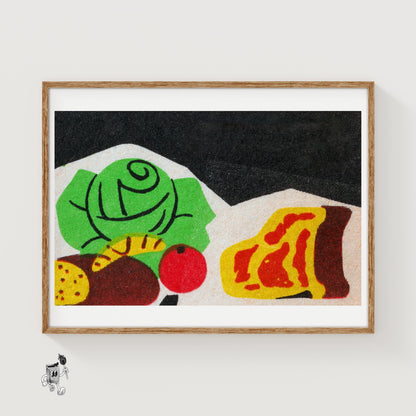 Cabbage and Cheese - vintage matchbox label print