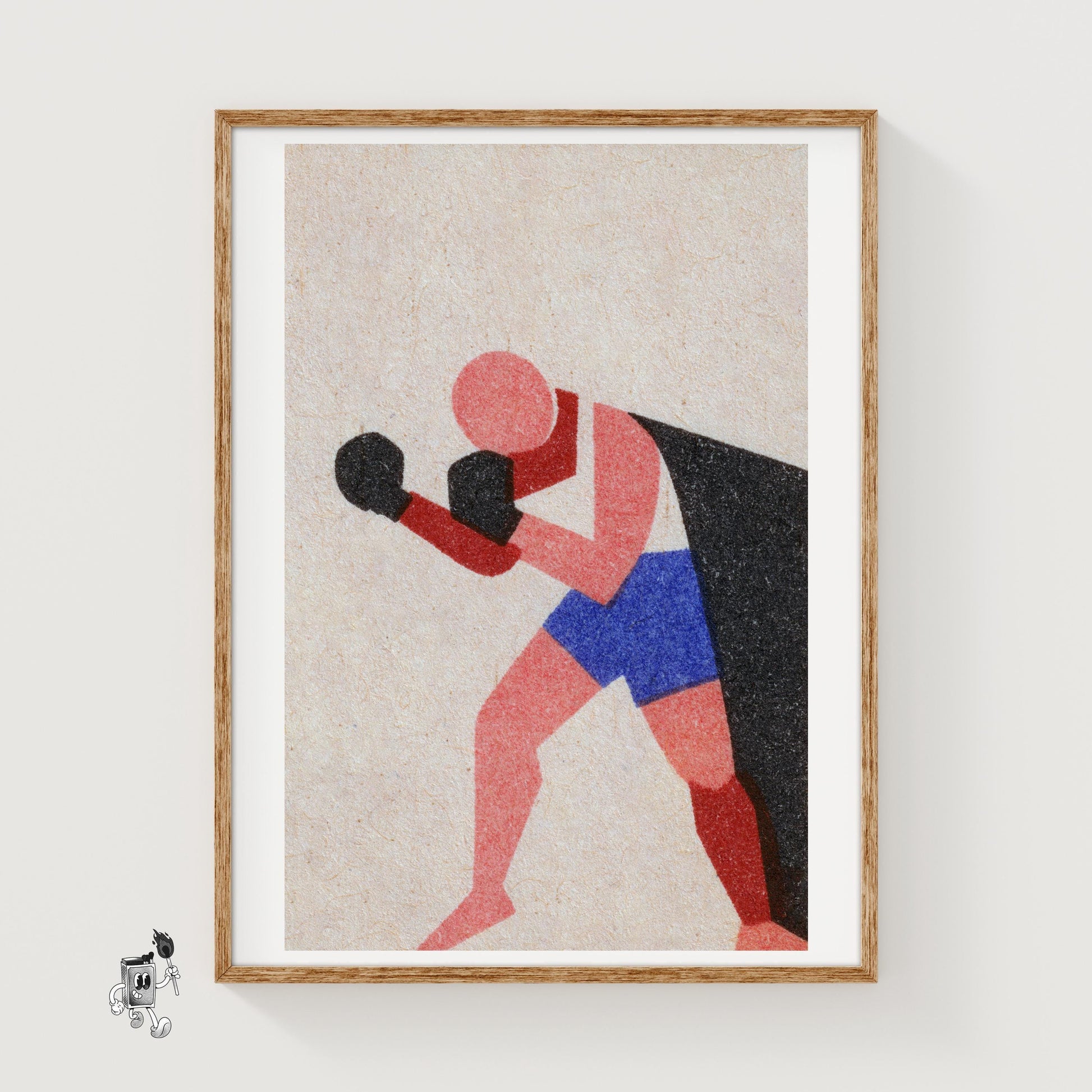 Boxer - vintage matchbox label print