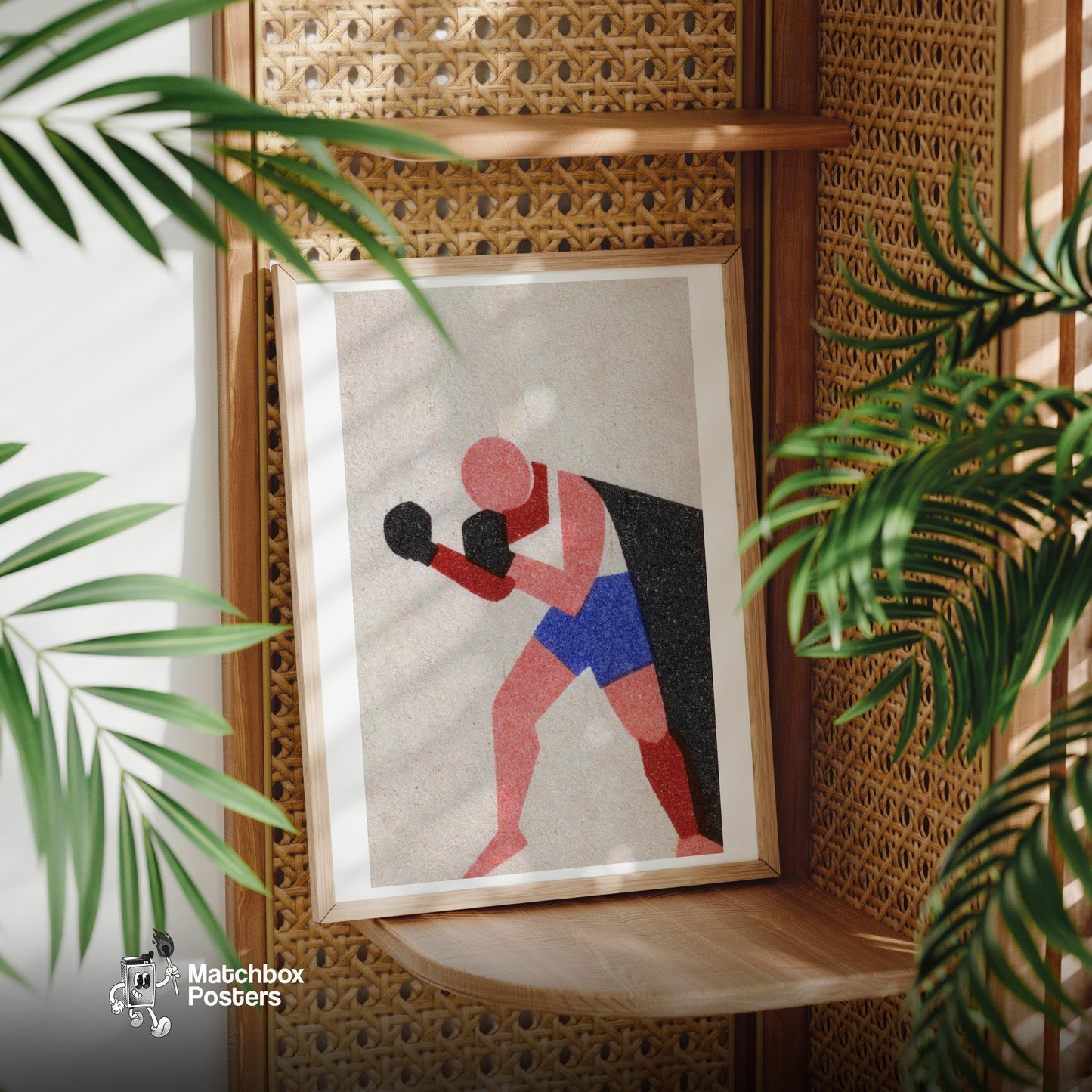 Boxer - vintage matchbox label print - office wall