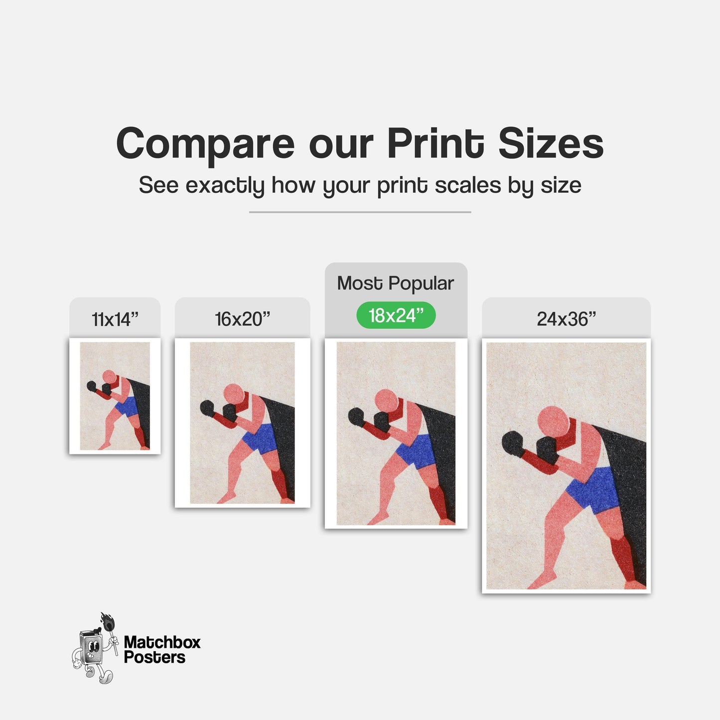Boxer - vintage matchbox label print - gallery wall preview