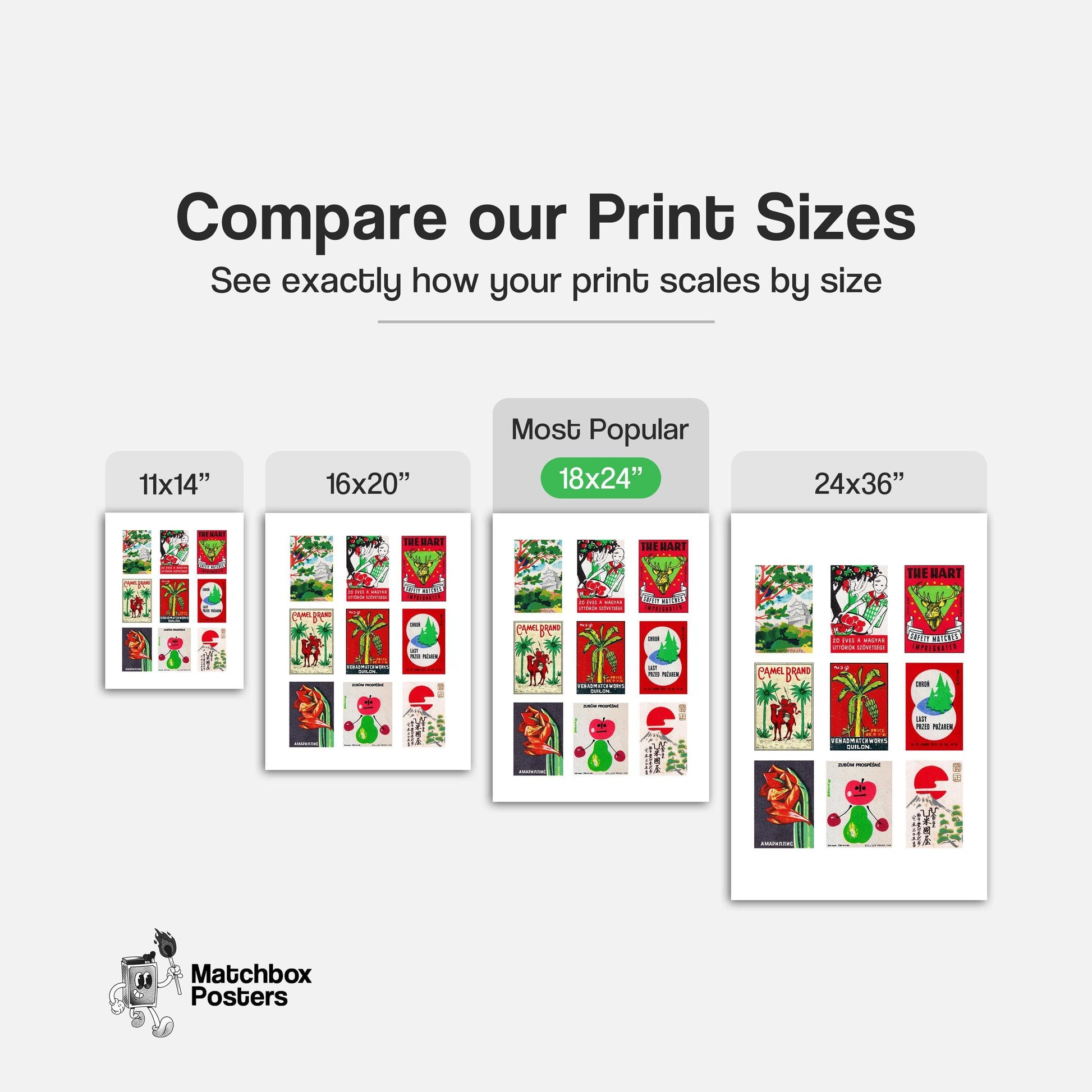 Red and Greens Grid Print - vintage matchbox label print - office wall