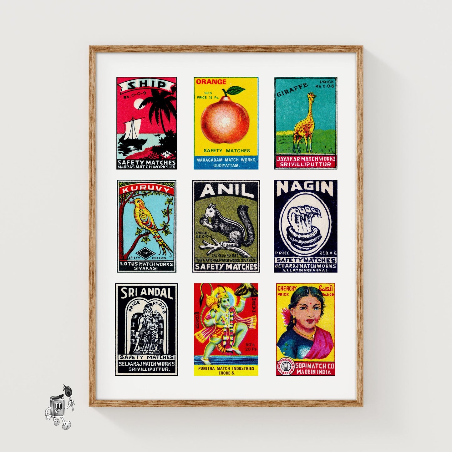 Vintage Tamils - vintage matchbox label print