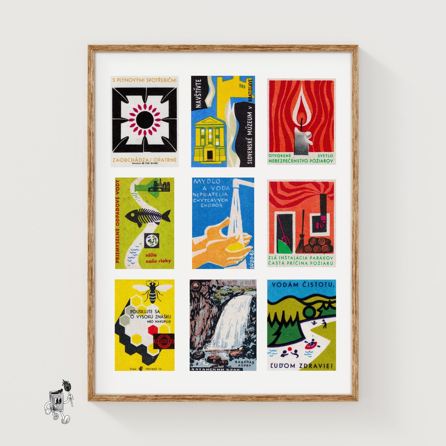 Slovak Collage - vintage matchbox label print