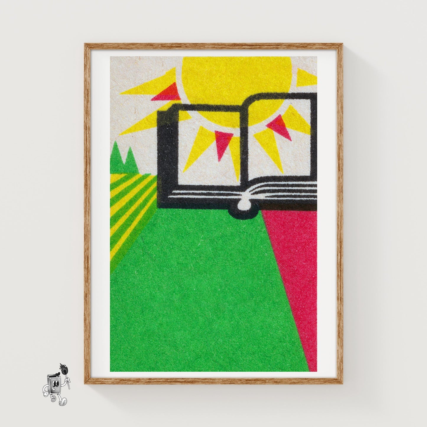 Open Book - vintage matchbox label print