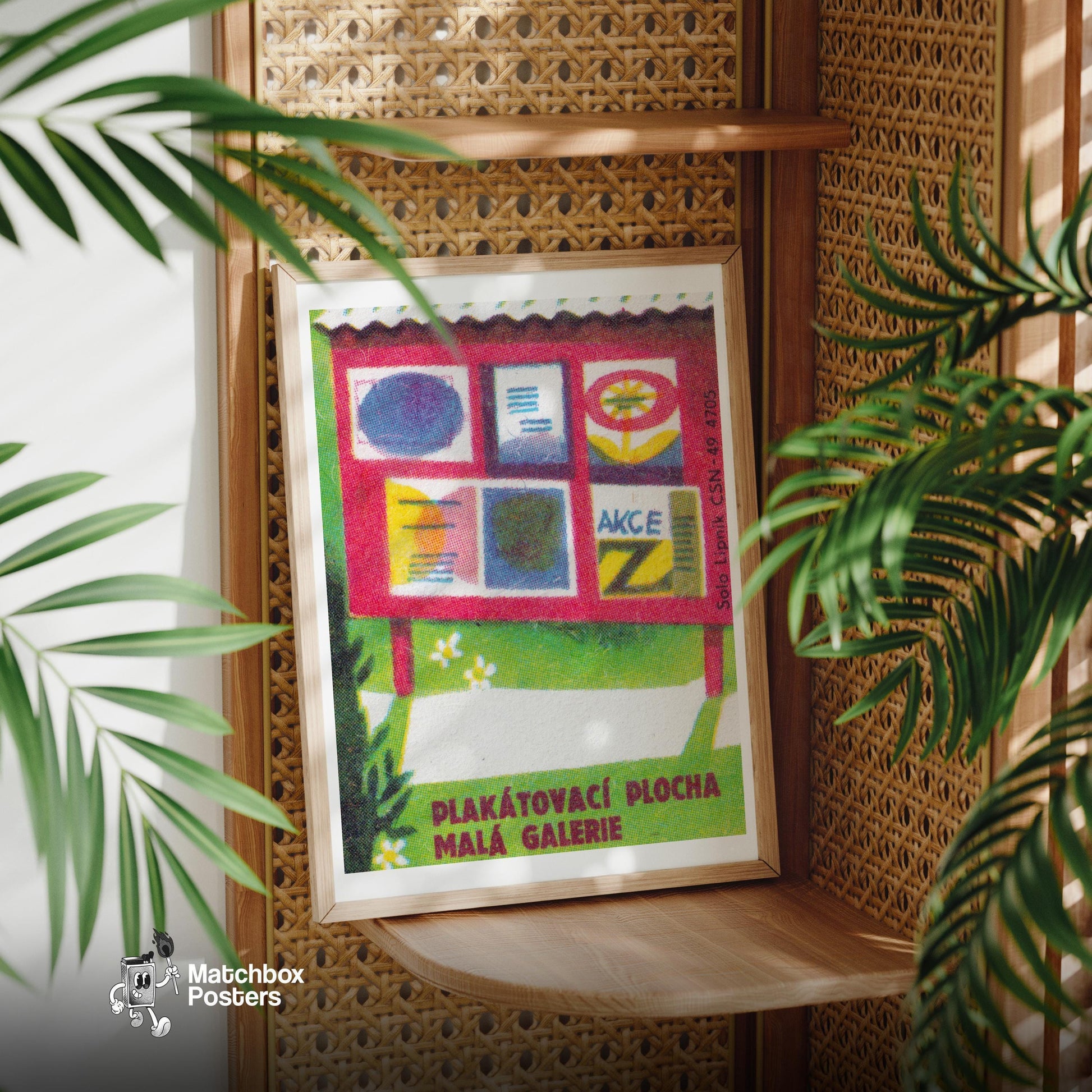 Abstract Poster Board - vintage matchbox label print - office wall