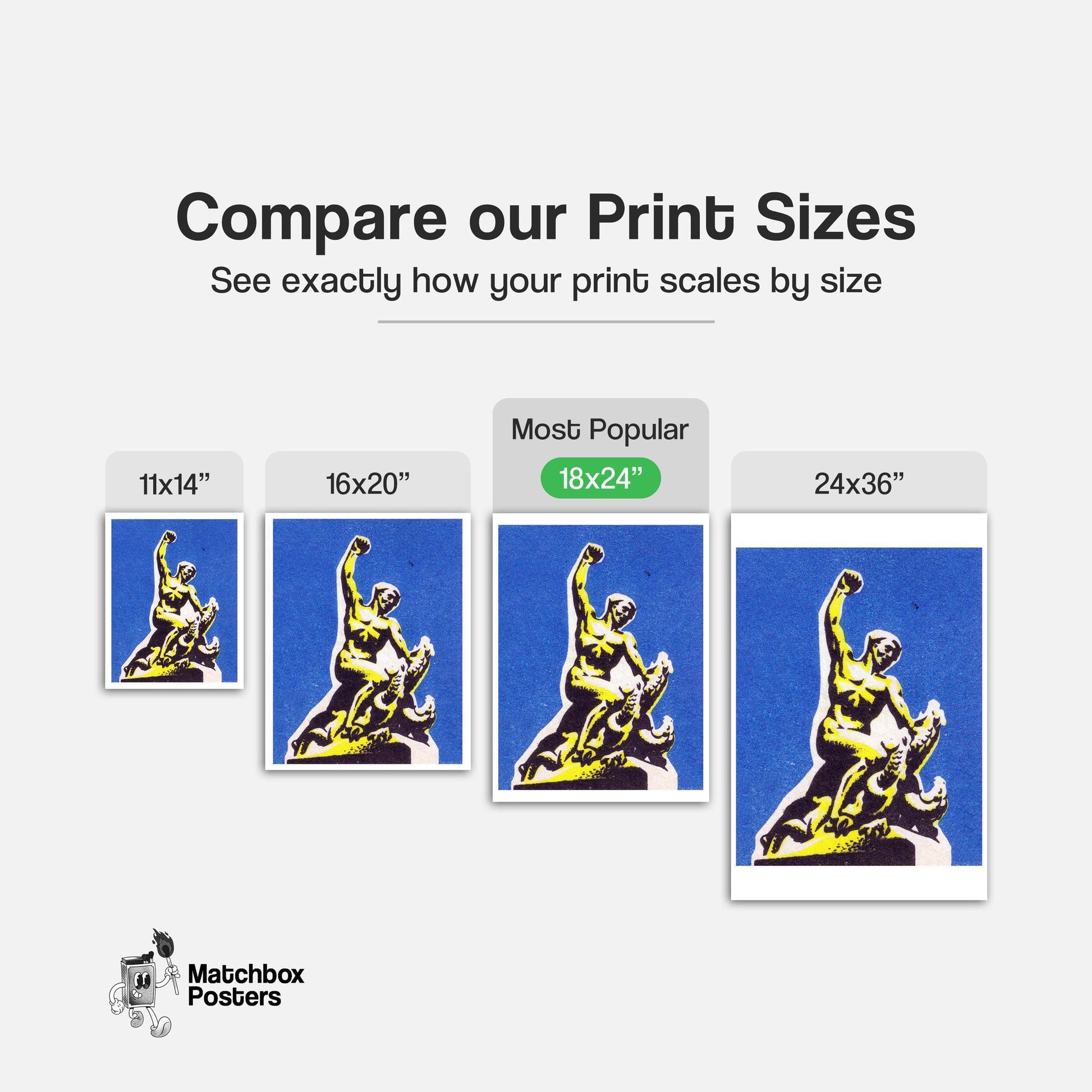 Statue Of A Person - vintage matchbox label print - gallery wall preview