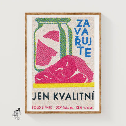 Only High Quality Meat - vintage matchbox label print