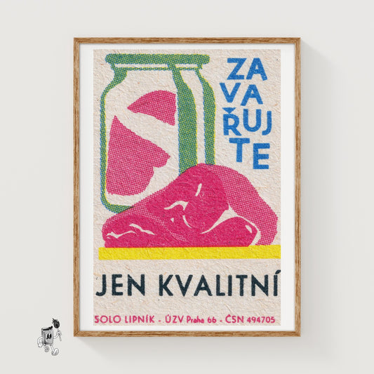 Only High Quality Meat - vintage matchbox label print