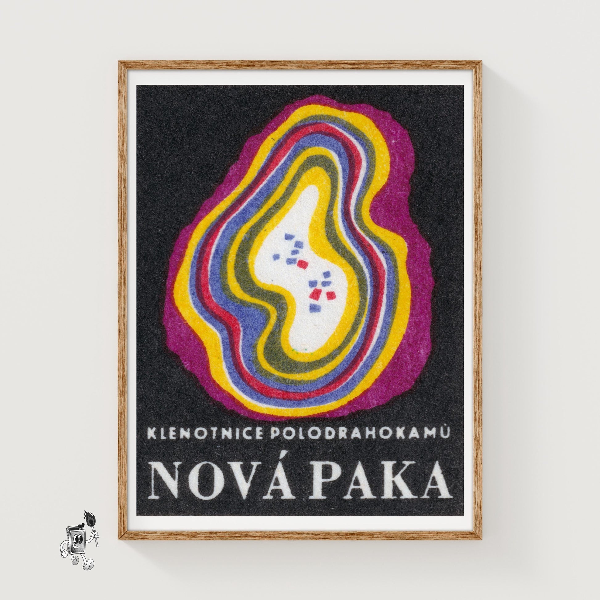 Precious Jewels Exhibition - vintage matchbox label print