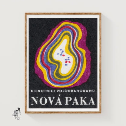 Precious Jewels Exhibition - vintage matchbox label print