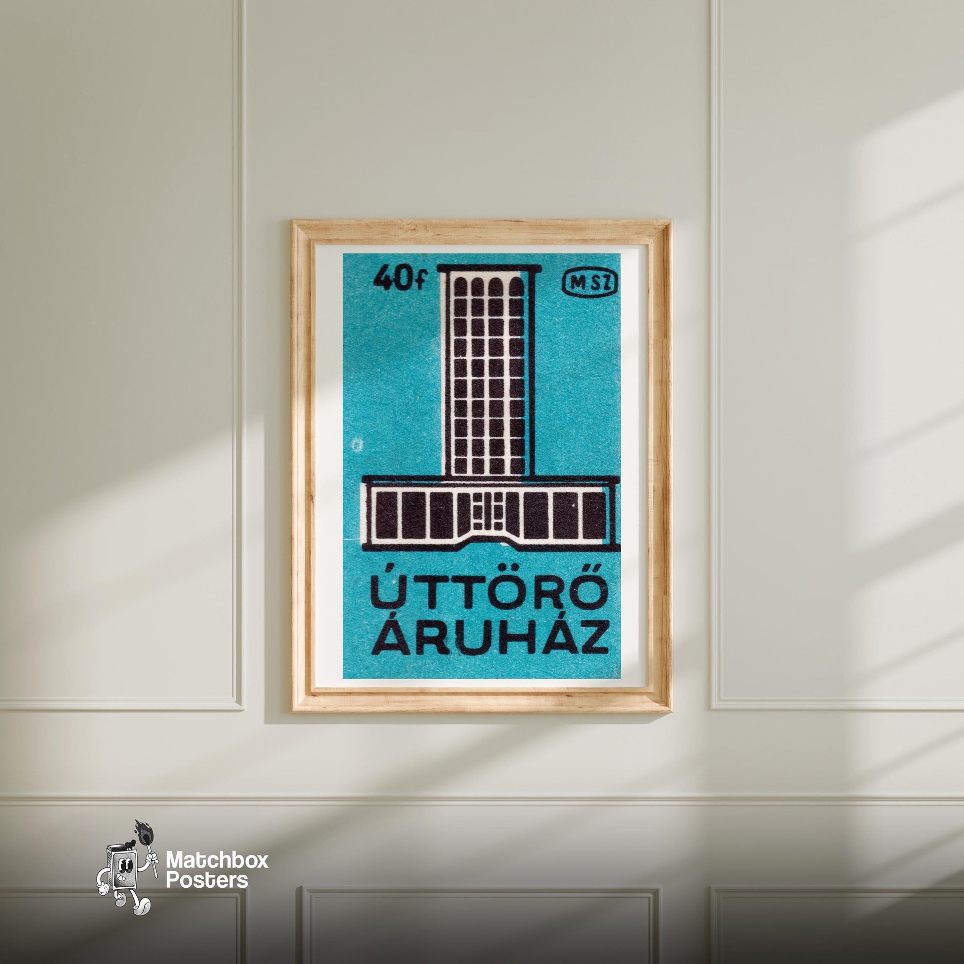 Modern Hotel - vintage matchbox label print - bedroom mockup