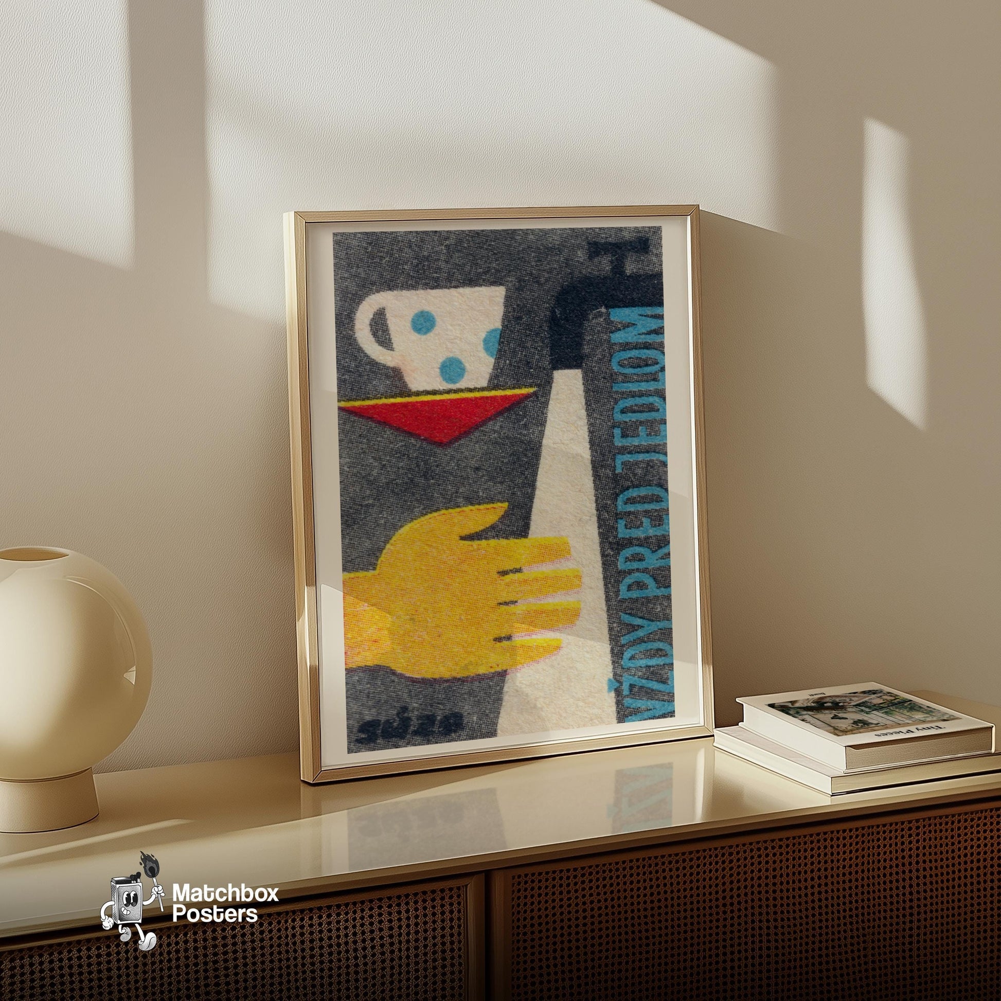 Washing Hands - vintage matchbox label print - size comparison