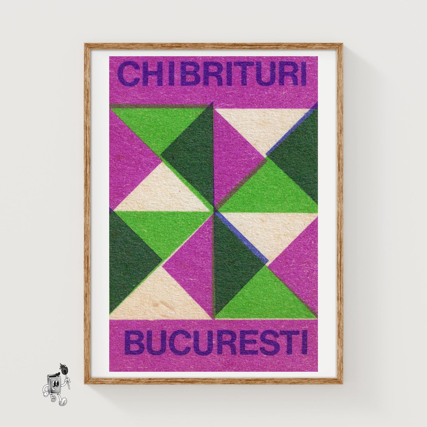 Geometric Pattern - vintage matchbox label print