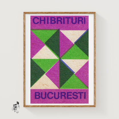 Geometric Pattern - vintage matchbox label print