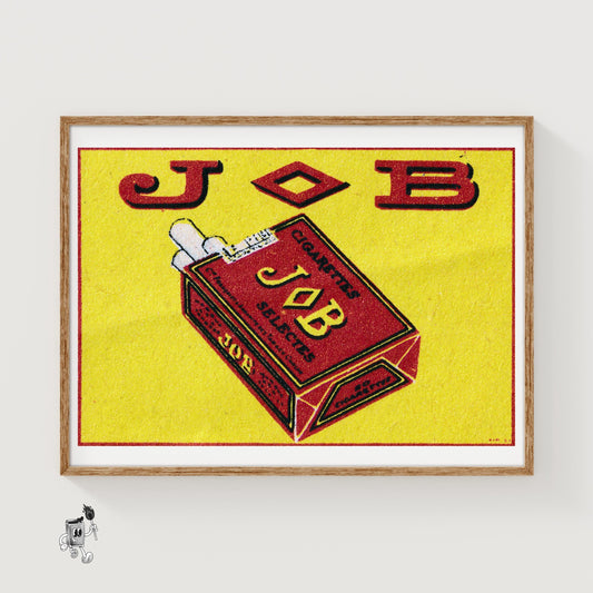 Red Job Cigarettes - vintage matchbox label print