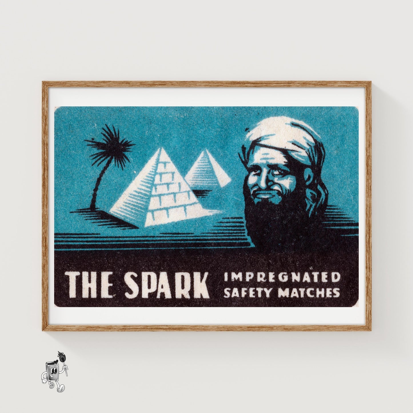 Arabian Pyramid Matches - vintage matchbox label print